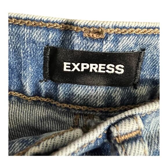 Express Jeans Women's Size 2 Blue '90s Skinny High Rise Distressed Denim - Picture 3 of 6